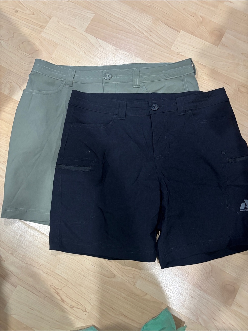 Eddies Bauer- Women's Black and Olive Performance Shorts